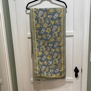 Williams Sonoma blue floral table runner